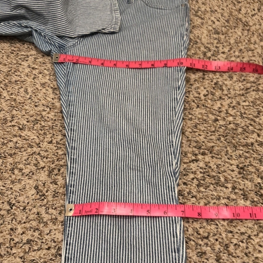 Madewell 9” Mid Rise Skinny Jeans Size 29 Blue White Striped - Picture 7 of 11